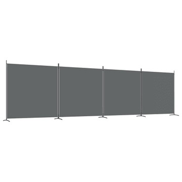 Parawan 4-panelowy, antracytowy, 698x180 cm, tkani