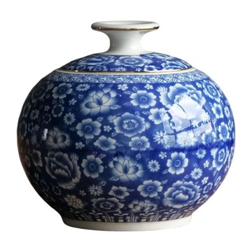1000ml Ceramic Tea Jar, Blue White Porcelain with Lid Gift Multipurpose