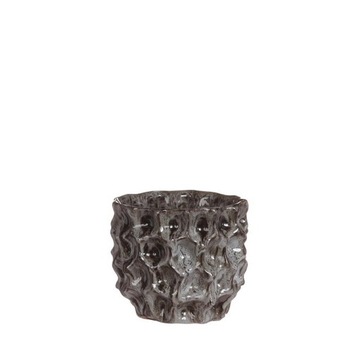 CERAMICZNA OSŁONKA DONICZKA 11CM SZARA