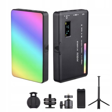 ZESTAW LAMPA RGB LED VIDEO FOTOGRAFICZNA