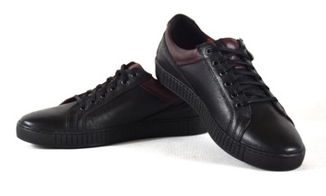 Buty skórzane męskie obuwie czarne 700L r.45