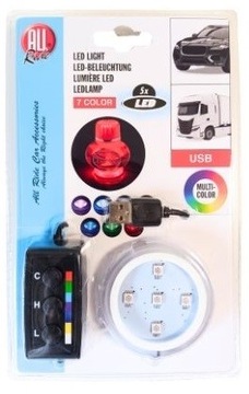 Podświetlenie LED pod zapach TURBO POPPY lampka do auta 7 kolorów 5V USB