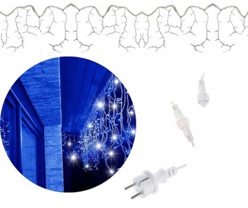 SOPLE GIRLANDA KURTYNA 500 LED NIEBIESKIE + FLASH
