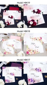 СВАДЕБНЫЕ ПРИГЛАШЕНИЯ, Свадьба, Акварель - 2 ШТ.