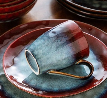 Посуда в стиле рустик Керамогранит Vancasso STARRY RED в подарок 32 шт/8 персон