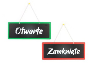Dwustronna tabliczka Otwarte l Zamknięte
