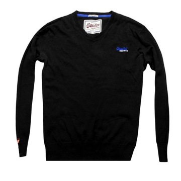 SUPERDRY _ MARKOWY CIEPŁY SWETER Z LOGO _ L/XL