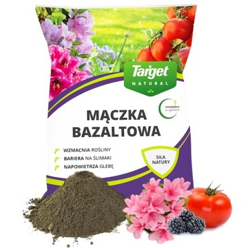 MĄCZKA BAZALTOWA WZMACNIA ROŚLINY NATURALNA BARIERA NA ŚLIMAKI 8 KG TARGET