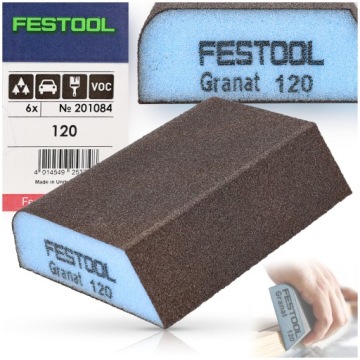 GĄBKA ŚCIERNA KLOCEK KOSTKA SZLIFIERSKA DO GŁADZI SKOŚNA P120 FESTOOL