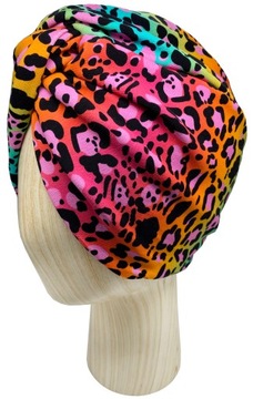 Czapka Turban Twist Jersey Cienki Panterka Orange