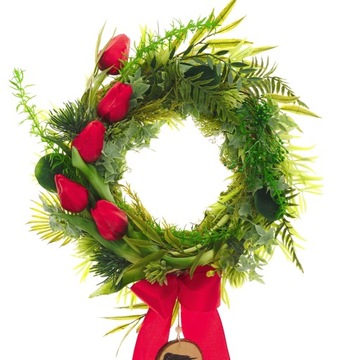 ВЕСЕННИЙ ДВЕРНОЙ ВЕНОК ИЗ МХА УКРАШЕНИЕ НА СТЕНУ