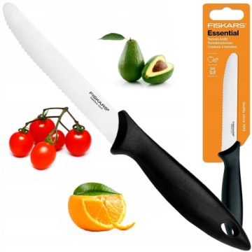 FISKARS NÓŻ NOŻYK DO POMIDORÓW WARZYW OWOCÓW ZĄBKOWANY OSTRY ESSENTIAL 12cm