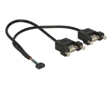 DeLOCK 84832 kabel USB 0,25 m USB 2.0 2 x USB A Czarny