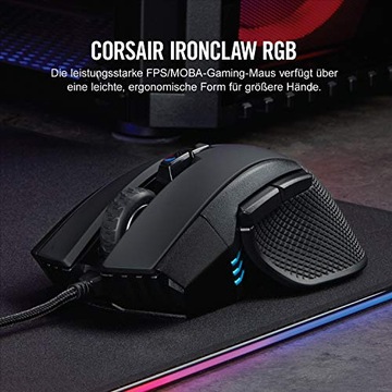 Mysz CORSAIR Ironclaw RGB gamingowa 8000 DPI