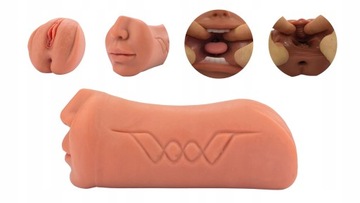 МАСТУРБАТОР ДЛЯ МУЖЧИН 3В1 ИСКУССТВЕННАЯ ВАГИНА МУЖСКОЙ АНУС РОТ 19см АНАЛ