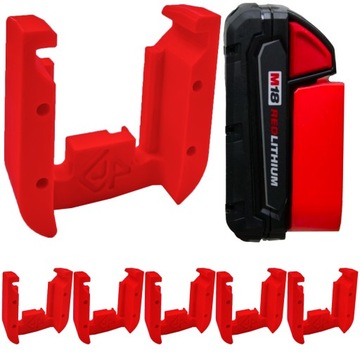 P4U 6x Uchwyt na baterie Milwaukee M18 płaski