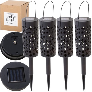 LAMPY LED SOLARNE LATARENKA GWIAZDY KSIĘŻYCE LAMPA SOLARNA OGRODOWA 4SZT.