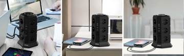 РАЗЪЕМ ПИТАНИЯ 12 РАЗЪЕМОВ 5 ДОРОЖНЫЙ АДАПТЕР USB