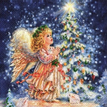 SERWETKI PAPIEROWE XMAS ANGEL &RABBITS 20szt.