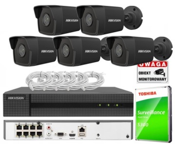 Zestaw Hikvision 5 Kamer IP PoE 4MP + Rejestrator