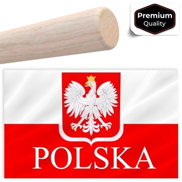 Flaga 120x75 GODŁO BIAŁO CZERWONA KIBICA OLIMPIADA MECZ Z TRZONKIEM KIJEM