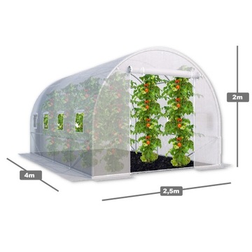 TUNEL FOLIOWY ogrodowy DUŻY SOLIDNY FOLIA UV 5 szklarnia 10m2 + 2 X WEJŚCIE