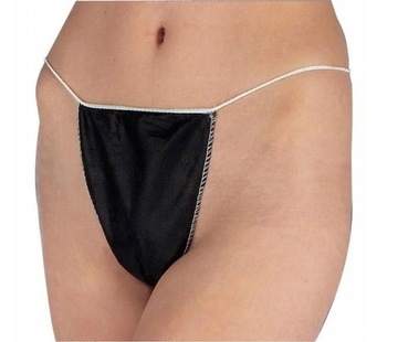 STRINGI DAMSKIE JEDNORAZOWE BIELIZNA 100szt CZARNE