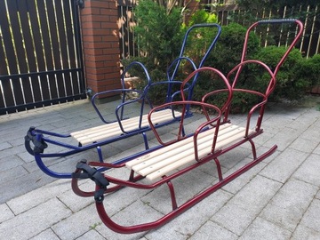 ДВОЙНЫЕ ТАНДЕМНЫЕ САНКИ ПРЕМИУМ+ПУШЕР+МАТРАС+РЕМЕНЬ