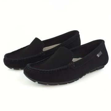 Nessi 17130 mokasyny czarne zamsz 40