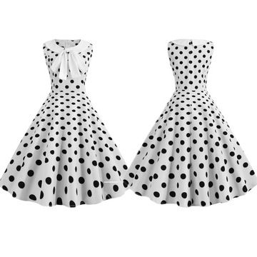Retro Polka Dot Rockabilly Huśtawka Sukienki