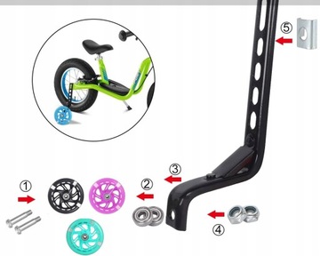 БОКОВЫЕ КОЛЕСА ДЛЯ ДЕТСКОГО ВЕЛОСИПЕДА ВЕЛОСИПЕДНЫЕ КОЛЕСА С ОСВЕЩЕНИЕМ ДЛЯ ОБУЧЕНИЯ ЕЗДЫ