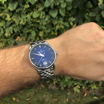 SZWAJCARSKI ZEGAREK MĘSKI CERTINA POWERMATIC 80 DS-1 BLUE DIAL BIG DATE BOX