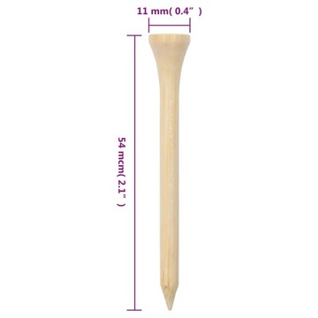 Kołki tee do golfa, 1000 szt., 54 mm, bambusowe