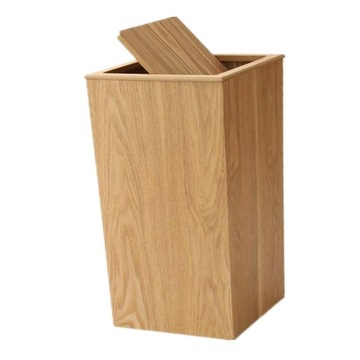 Drewniany kosz na śmieci z pokrywką, duży, elegancki, rustykalny, solidny,