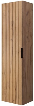 Szafka łazienkowa Wisząca Słupek Dąb 136 cm Modne RYFLOWANE fronty MDF