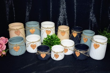 БЕЖЕВАЯ КЕРАМИЧЕСКАЯ ВАЗА H17,5 СМ