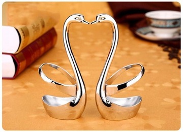 Серебряный лебедь, подставка для ложки, вилка, кормушка