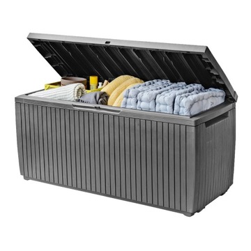 Keter Capri 305л Садовый ящик из техноротанга, антрацит