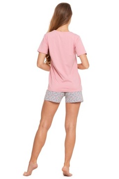Женская летняя хлопковая пижама, шорты, футболка с коротким рукавом с котом, L