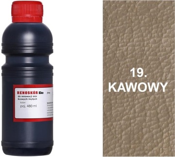 KAWOWY 19 FARBA RENOSKÓR 480 ml LAKIER W PŁYNIE BARWNIK DO SKÓRY 0,5 G12-85