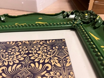 Ramka na zdjęcie w stylu barokowym zielona 34x29 25x20 duża retro vintage