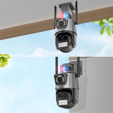 ДВОЙНАЯ WIFI IP УМНАЯ НАРУЖНАЯ КАМЕРА 1080p FULL HD 2x3MP ОБНАРУЖЕНИЕ ТРЕВОГИ