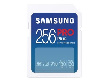 Карта памяти Samsung SDXC PRO Plus 2023 256 ГБ V30 U3 UHS-I (180 МБ/с)