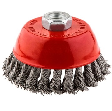 SZCZOTKA DRUCIANA 65 mm M14 DRUT STALOWY SKRĘCANY