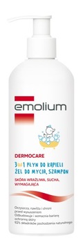 EMOLIUM DERMOCARE 3в1 Средство для ванны, умывания, шампунь 400мл