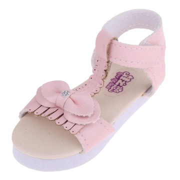 Lovoski Fashion PU skórzane buty sandały z kokardą dla 1/3 lalek BJD Girl