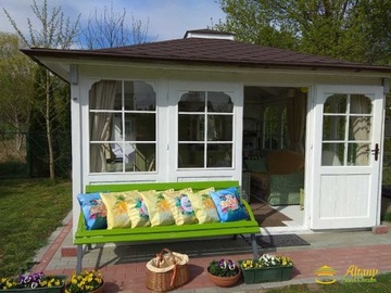 БЕСЕДКА 23 3х3 с декором СТЕКЛЯННАЯ САДОВАЯ БЕСЕДКА ПРОИЗВОДИТЕЛЯ - СКИДКА 14%