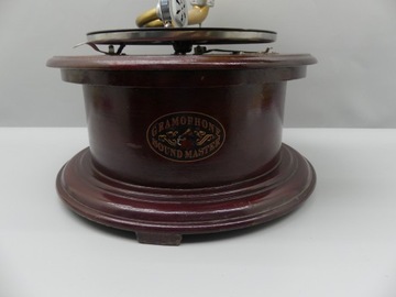 Круглая проигрыватель ПАТЕФОН! Деревянная ЗОЛОТАЯ ТРУБКА!