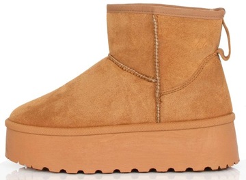 7907 СНЕЖНЫЕ БОТИНКИ CAMEL УТЕПЛЕННЫЕ НА ПЛАТФОРМЕ, ТОЛСТАЯ ПОДОШВА 41