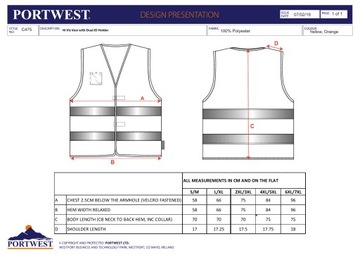 Kamizelka ostrzegawcza z podwójnym uchwytem na identyfikator C475